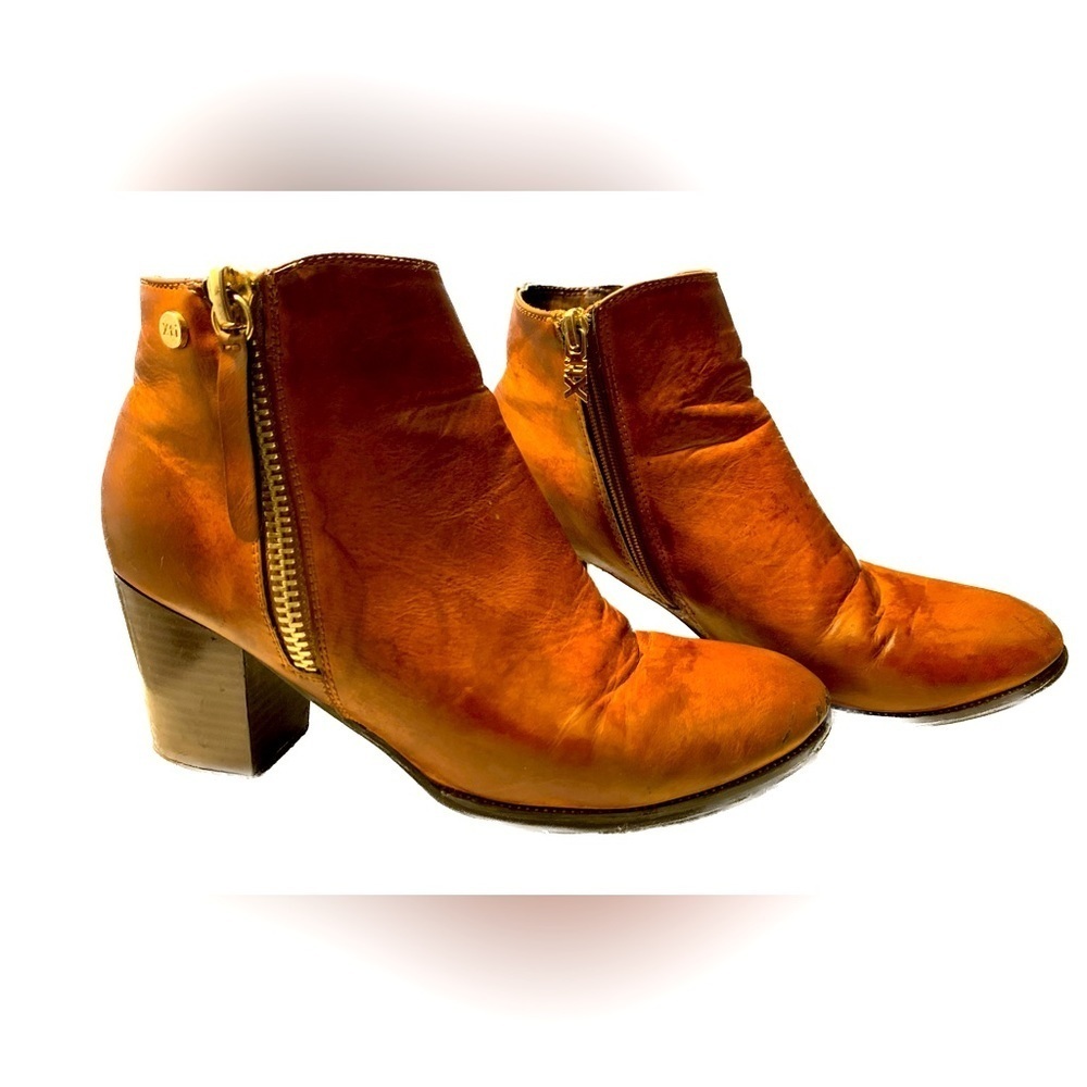 Xti Territory Light Brown Heeled Ankle Boots Ladies Size 40